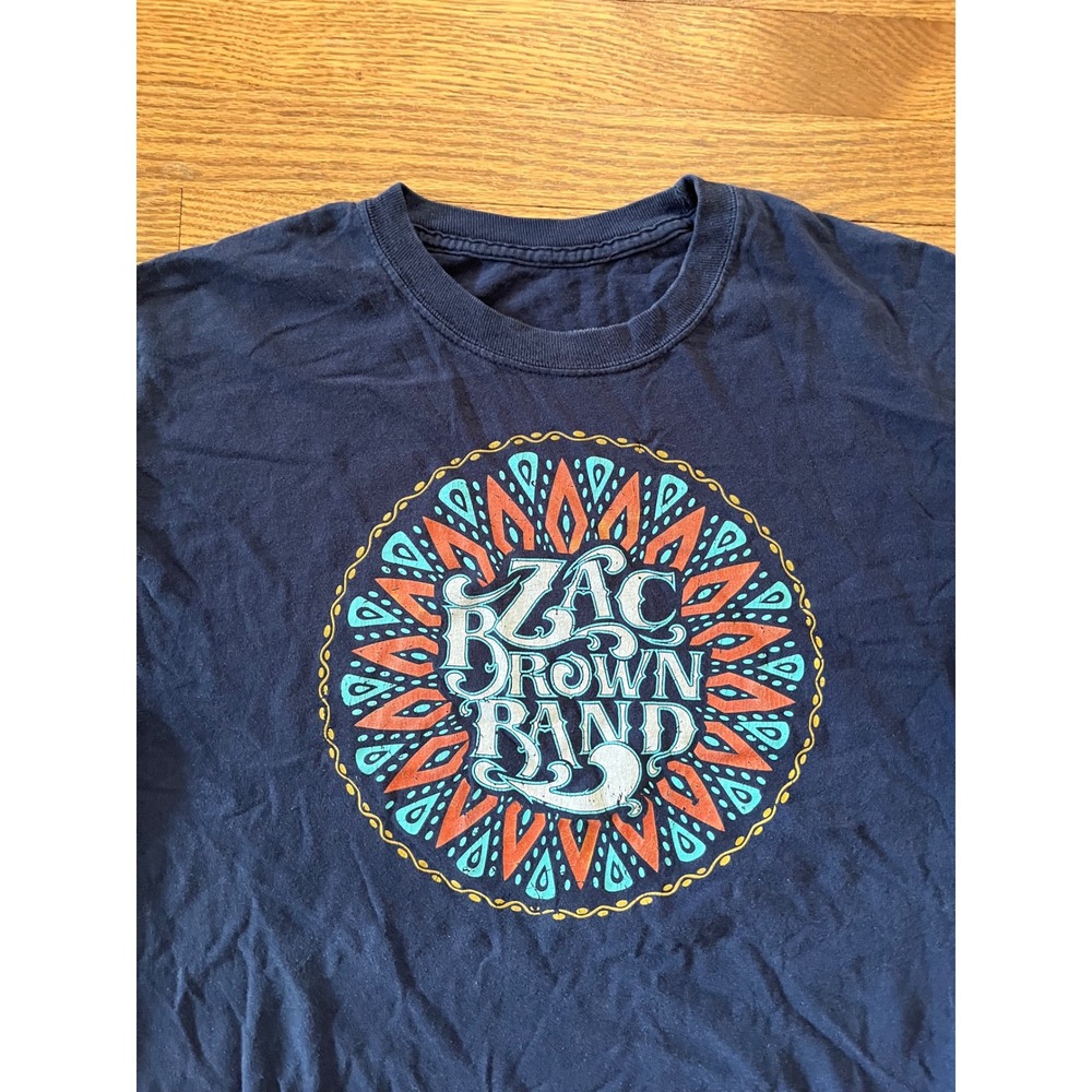 Zac Brown Band 2016 Black Out The Sun Tour Long Sleeve Shirt Navy Blue Large